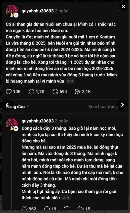 Tiền gửi cho dự án Nuôi Em: Mạnh thường quân có quyền yêu cầu gì?