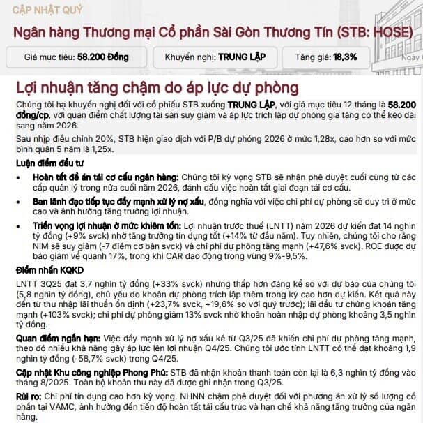 Sacombank (STB) có thể hoàn tất tái cơ cấu trong năm 2026, ước thu hồi 12.000 tỷ