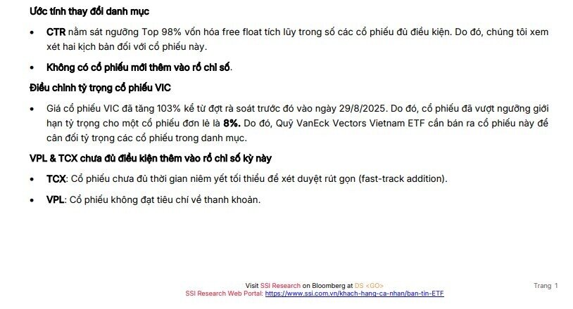 Hai ETF quy mô 24.500 tỷ đồng sẽ mua 11,5 triệu cổ phiếu HPG và bán ra 7,7 triệu VIC trong ít ngày tới