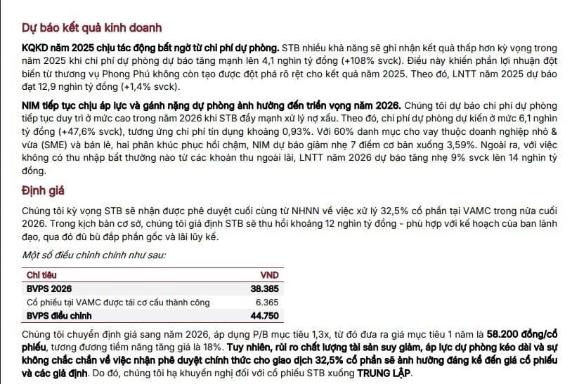 Sacombank (STB) có thể hoàn tất tái cơ cấu trong năm 2026, ước thu hồi 12.000 tỷ