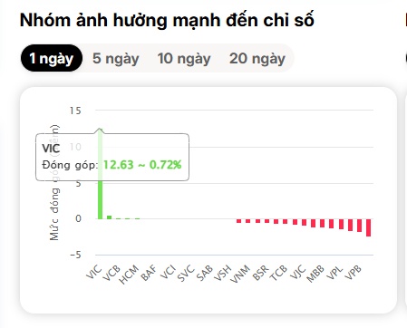Một mình VIC không thể cứu nổi thị trường: Vì sao VN-Index vẫn giảm?