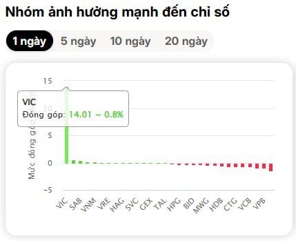 "Ngọn hải đăng" VIC nổi bật giữa "biển đỏ chứng khoán"