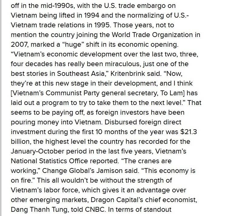 CNBC: TTCK Việt sẽ tăng mạnh trong 2026