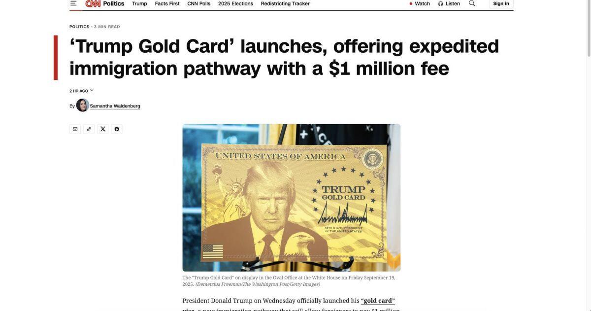 “Thẻ Vàng Trump” giá 1 triệu USD: Lối tắt vào Mỹ khiến dân mạng dậy sóng!