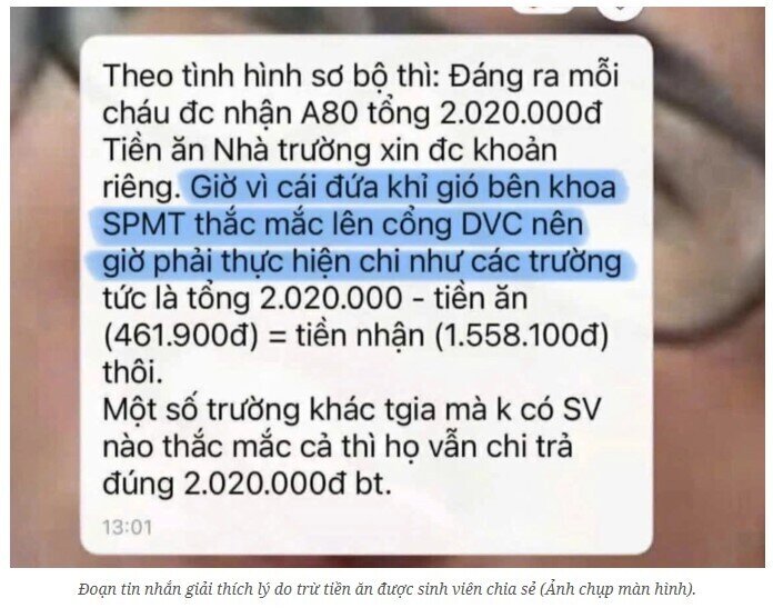 Sinh viên chờ A80: Tiền bồi dưỡng vẫn “mất hút”, phải ký xác nhận trừ tiền ăn