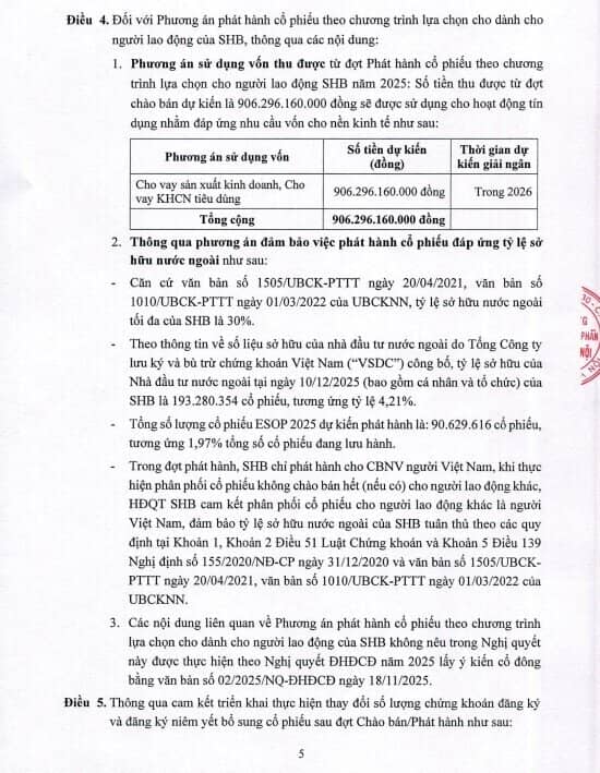 SHB tăng vốn điều lệ lên hơn 53.000 tỷ đồng