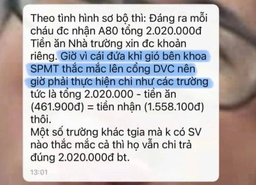 Nhiều sinh viên vẫn chưa nhận tiền bồi dưỡng A80, phải ký xác nhận trừ gần 500.000 đồng tiền ăn