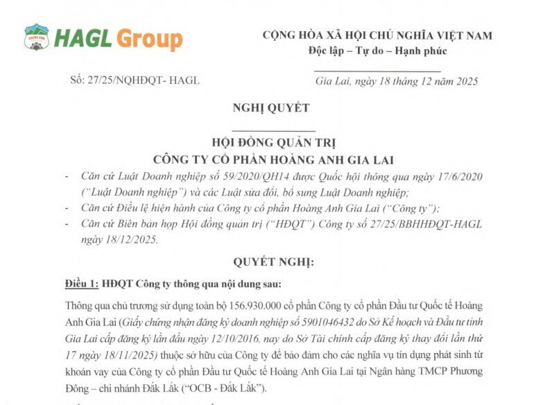 Toàn bộ cổ phần doanh nghiệp sắp IPO của HAGL được bầu Đức đem đi cầm cố ngân hàng