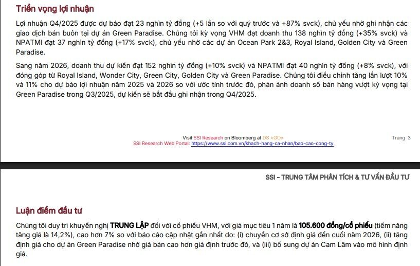 Vinhomes được dự báo lãi 23.000 tỷ đồng trong quý IV/2025, doanh số bán hàng lập kỷ lục