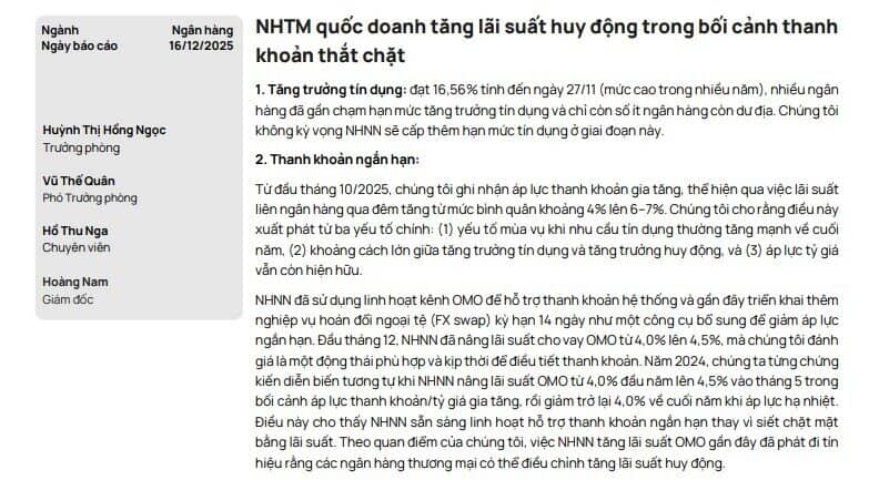 Vì sao Big 4 ngân hàng đồng loạt tăng lãi suất?