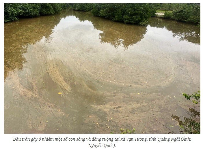 Dầu diesel rò rỉ tại Dung Quất