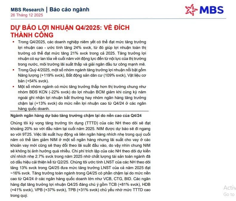 Dự báo KQKD 4 của 62 doanh nghiệp với nhiều cái tên hot VIC, VHM, HPG, DGC, TCB... Top 1 tăng trưởng gần 17.000%