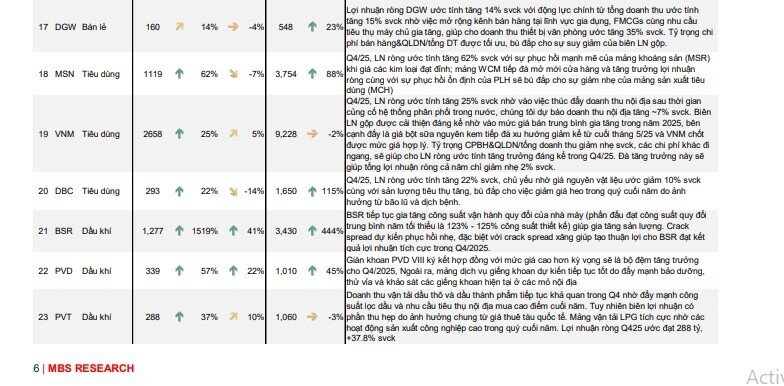 Dự báo KQKD 4 của 62 doanh nghiệp với nhiều cái tên hot VIC, VHM, HPG, DGC, TCB... Top 1 tăng trưởng gần 17.000%