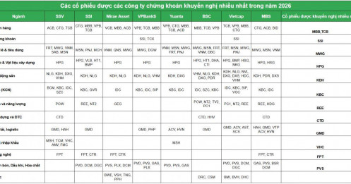 Cổ phiếu nào được gọi tên nhiều nhất cho năm 2026
