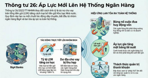 Thông tư 26/2022/TT-NHNN: "Phép thử" thanh khoản và áp lực LDR lên nhóm ngân hàng Big4