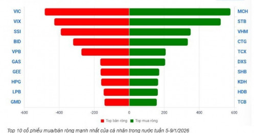 Vì sao cá nhân bán ròng mạnh ngay tuần đầu năm?