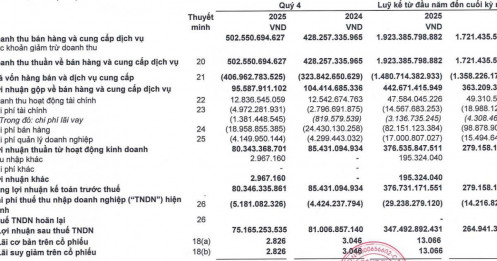 ‘Cỗ máy in tiền’ của Hóa chất Đức Giang (DGC) báo lãi năm 2025 tăng 31%, cổ tức tiền mặt tiếp tục ở mức cao