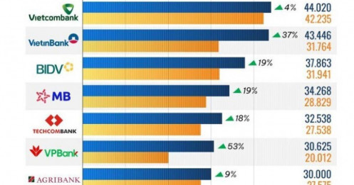 10 ngân hàng có LNTT cao nhất năm 2025