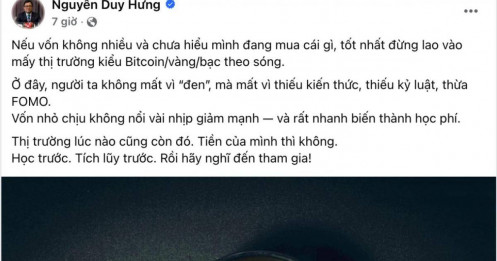 Chủ tịch SSI Nguyễn Duy Hưng: Đừng lao theo sóng Bitcoin, vàng, bạc nếu chưa hiểu mình đang mua gì