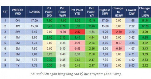 Vì sao lãi suất liên ngân hàng đột ngột vọt lên 17%/năm?