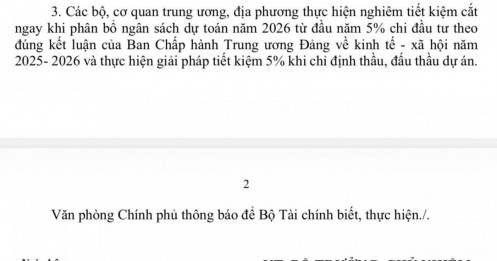 Địa phương lúng túng trước thông báo tiết kiệm 5% trong đấu thầu của Văn phòng Chính phủ