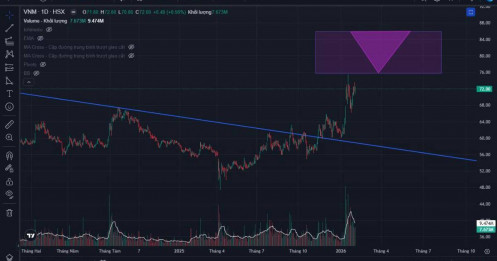 Cập nhật phân tích kỹ thuật cổ phiếu ngành Tiêu dùng Thiết yếu VNM (HoSE)