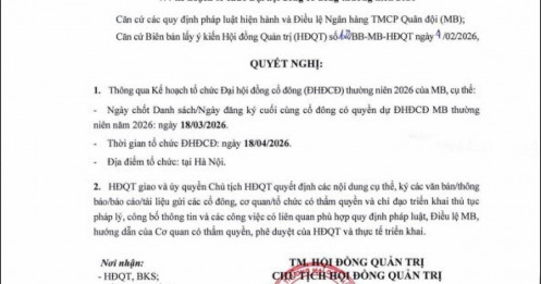 MB chốt ngày họp ĐHCĐ, bầu bổ sung thành viên HĐQT