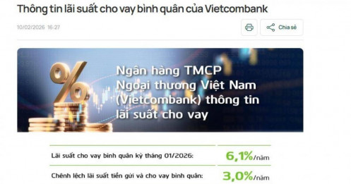 Vietcombank tăng mạnh lãi suất cho vay