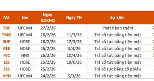 Tuần đầu năm mới: Doanh nghiệp rộn ràng “lì xì” cổ tức tiền mặt