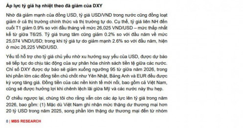 Tỷ giá cả năm 2026 tăng khoảng 2,5-3%