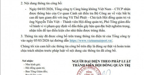 Chủ tịch ACV Vũ Thế Phiệt bị bắt vì gây hậu quả đặc biệt nghiêm trọng