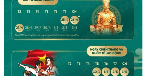 Thực hư thông tin nghỉ 9 ngày liên tiếp dịp Giỗ Tổ và 30/4-1/5