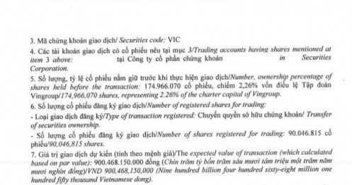 Thương vụ nghìn tỷ: Vinpearl sắp chuyển nhượng 90 triệu cổ phiếu VIC, giá trị hơn 14.000 tỷ đồng