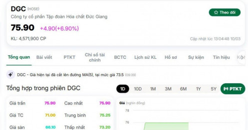 Điều gì khiến dòng tiền ồ ạt đổ vào cổ phiếu DGC?