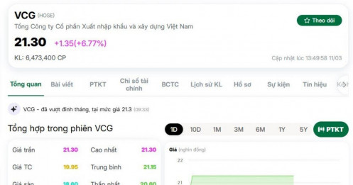 Điều lạ trên sàn: Cổ phiếu VCG tăng mạnh sau tin lãnh đạo bị bắt