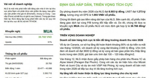 Nam Long bước vào chu kỳ tăng trưởng mới nhờ đô thị vệ tinh, cổ phiếu được kỳ vọng bứt phá 46%