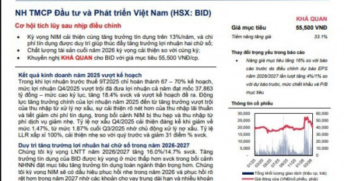 Cổ phiếu Big 4 nào được MBS nâng giá mục tiêu lên 55.500 đồng?