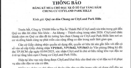 Chuyện khó tin: Một chung cư TPHCM thông báo bán chỗ đậu xe tới 500 triệu đồng, cư dân phản ứng mạnh