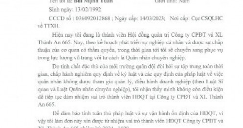 Lãnh đạo doanh nghiệp niêm yết bất ngờ từ nhiệm để nhập ngũ