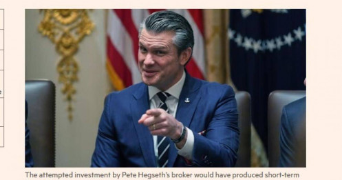 Nghi vấn Bộ trưởng Quốc phòng Mỹ rót tiền vào các cổ phiếu quân sự ngay trước khi Israel tấn công Iran