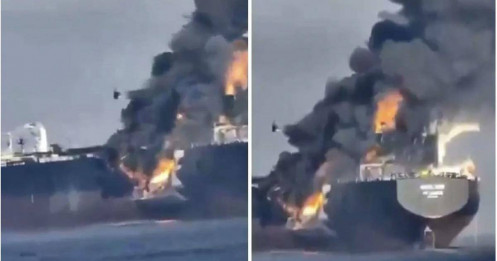 Tàu chở dầu Kuwait bốc cháy ngoài khơi Dubai, nghi trúng hỏa lực Iran