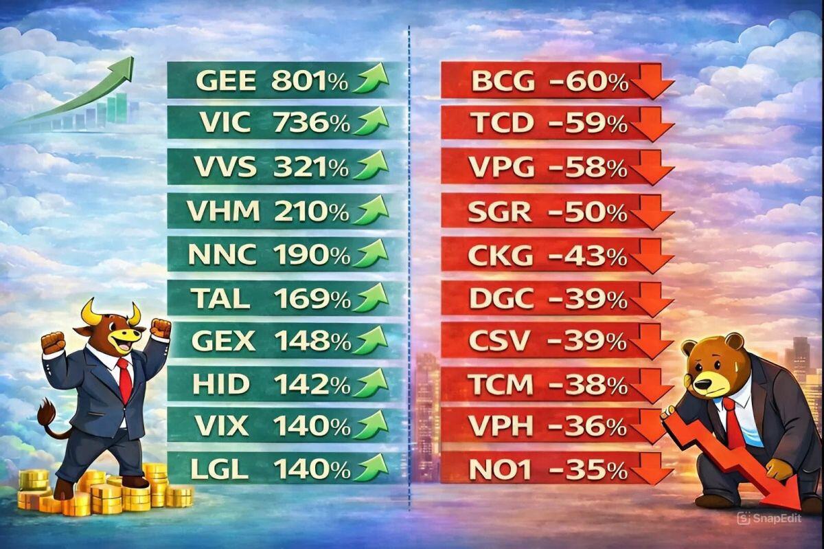 Những cổ phiếu “hái ra tiền” giúp nhà đầu tư thắng lớn năm 2025