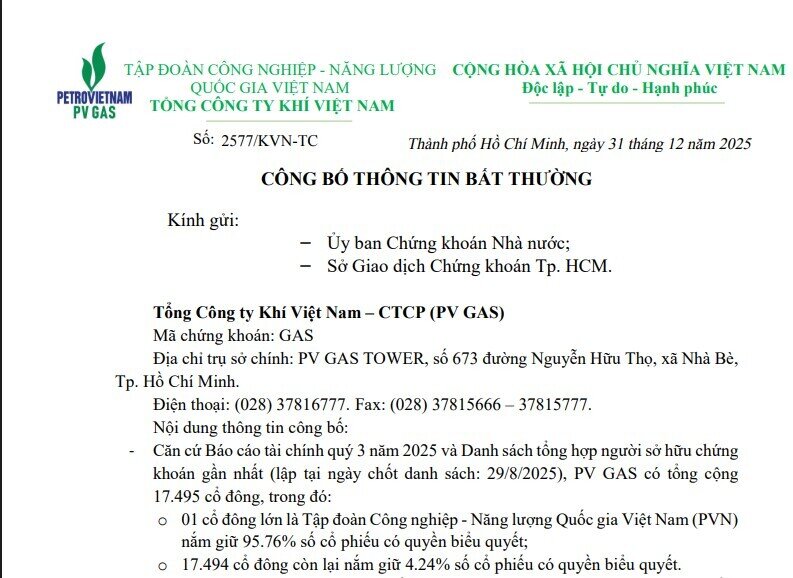 Hơn 17.000 cổ đông nhưng chỉ nắm 4,24% cổ phần, chuyện gì đang xảy ra tại GAS?