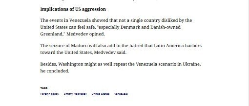 Ông Medvedev: Mỹ xâm lược Venezuela, vi phạm luật quốc tế nên không còn quyền chỉ trích Nga