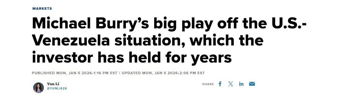 Âm thầm xuống tiền vào Venezuela, huyền thoại Michael Burry lại “đánh trúng sóng”