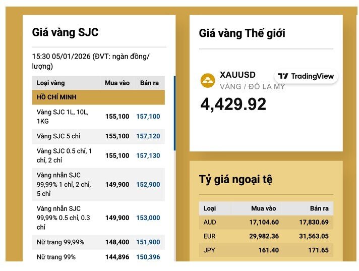 Giá vàng nhẫn tiếp tục tăng đến 1,2 triệu đồng/lượng