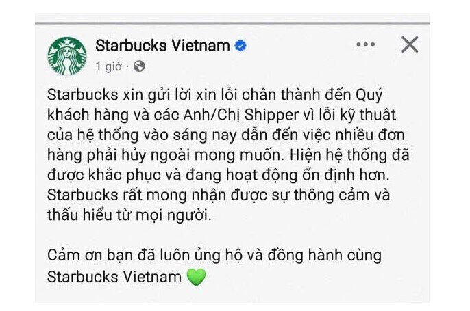 Điều gì đã xảy ra khiến Starbucks Việt Nam phải xin lỗi khách hàng?