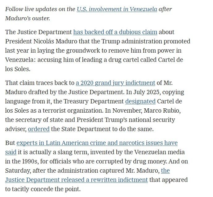 Bộ Tư pháp Mỹ rút cáo buộc ông Maduro là trùm băng đảng ma túy ‘Cartel de los Soles’