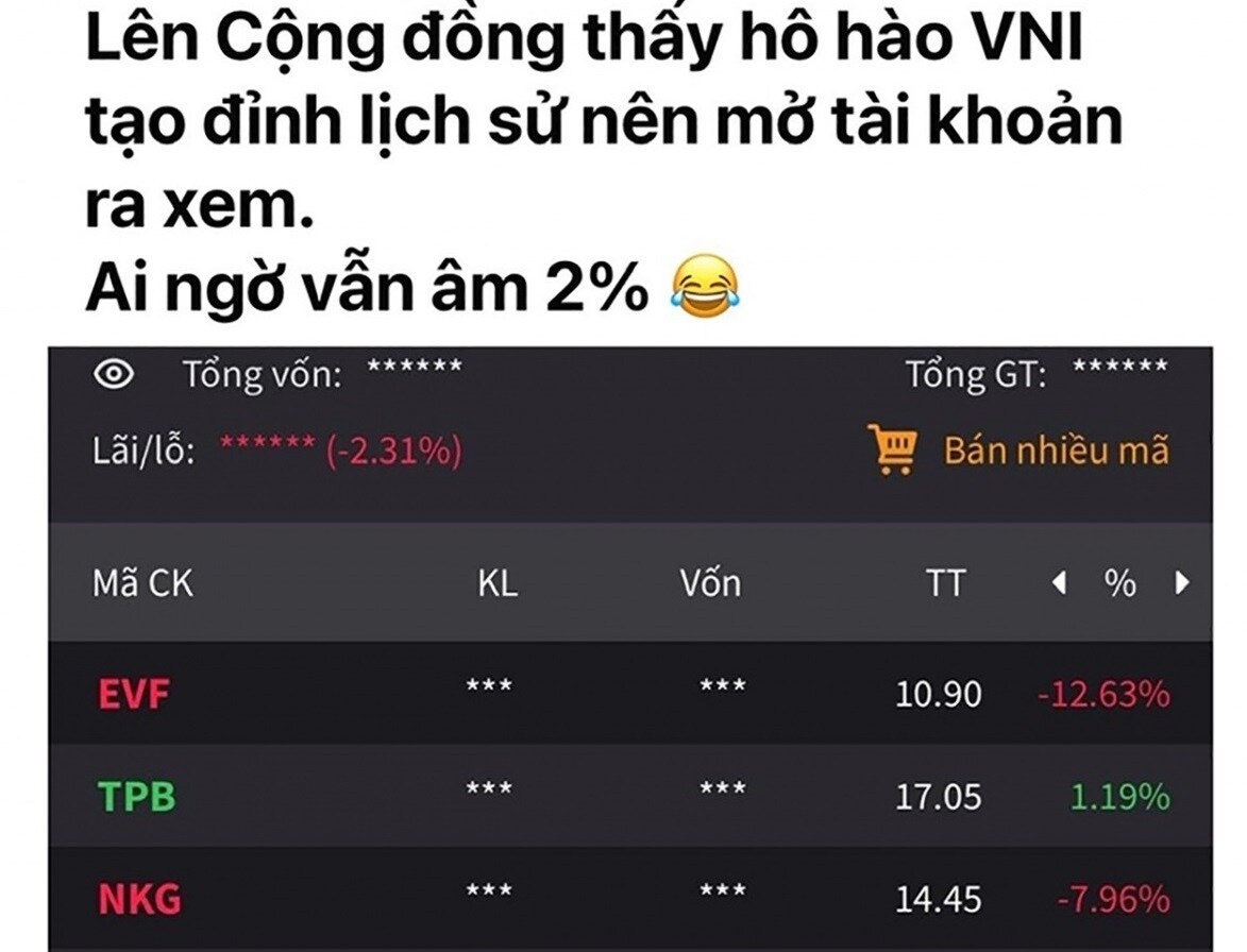 Chứng khoán vượt 1.800 điểm, vì sao tài khoản nhà đầu tư vẫn lỗ?