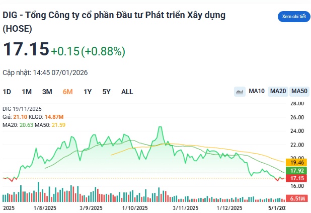 1 triệu cổ phiếu DIG bị “ép” thoát hàng